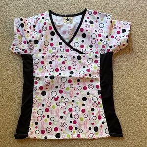 Scrub top Ladies Black star top xs